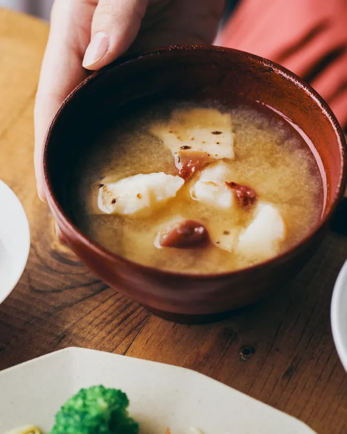 Snapdishの料理写真:長芋とたたき梅の味噌󠄀汁|ひかり味噌株式会社さん