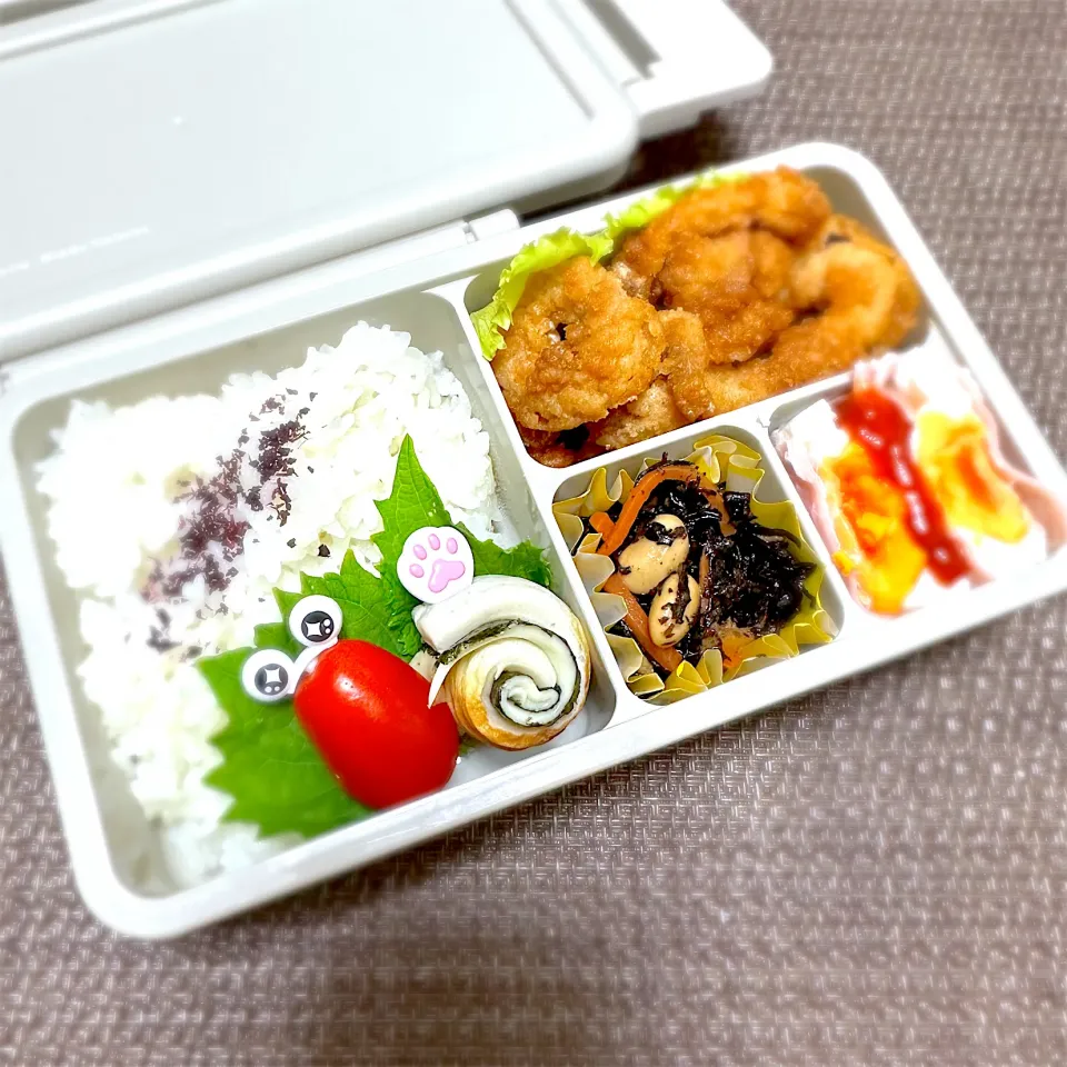 LJK弁当🍱〜イカ唐揚げ・ハムエッグ・ひじき煮・ちくわ海苔チーズくるくる|華恋さん