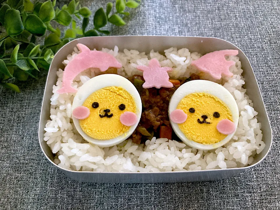 ＊べびたん幼稚園お弁当＊海の生き物キーマカレー＊|＊抹茶＊さん