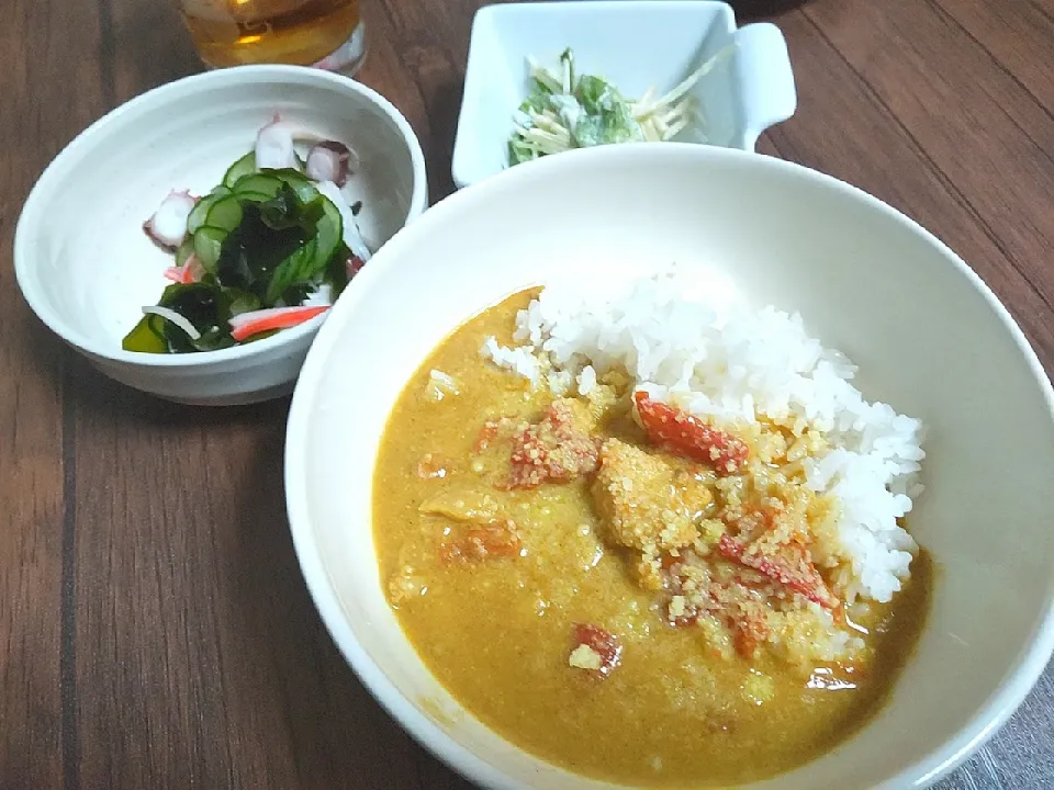 バターチキンカレー
たこときゅうりの酢の物
大根と水菜のサラダ|尚さん