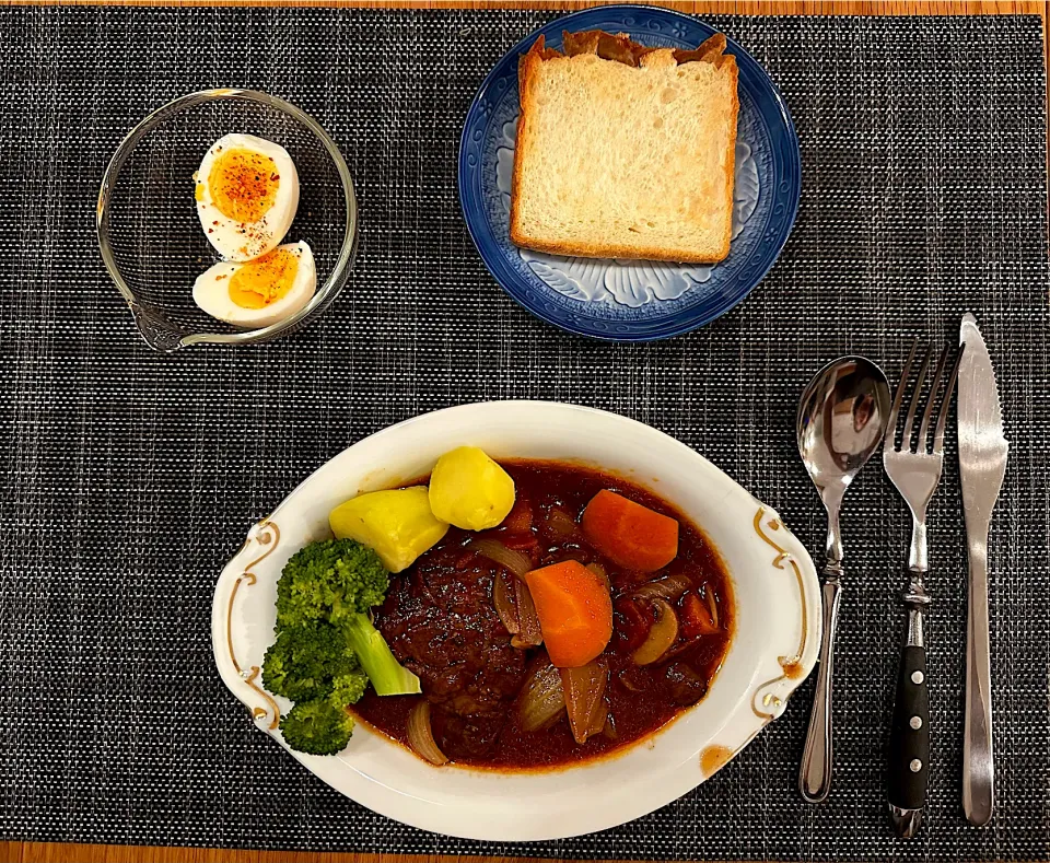 ビーフシチュー🥩&たまごのピクルス🥚　きび砂糖で優しい甘さになりました👍|BUBUさん