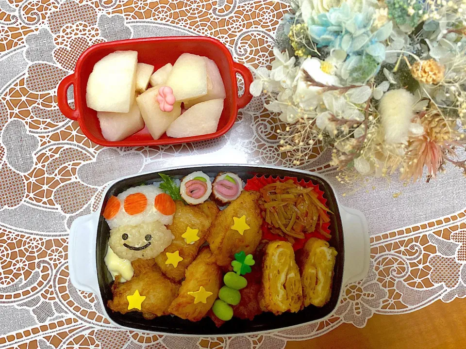 Snapdishの料理写真:2023.9.27はキノピオの唐揚げ弁当⭐️|makoさん