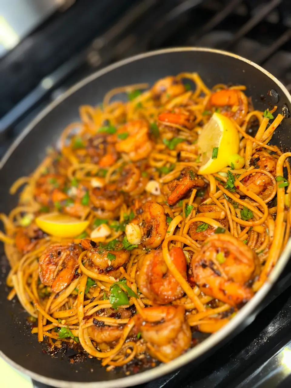 spicy chili shrimp linguine|Tawanjaさん