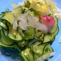 きゅうりとレタス玉ねぎの酢の物