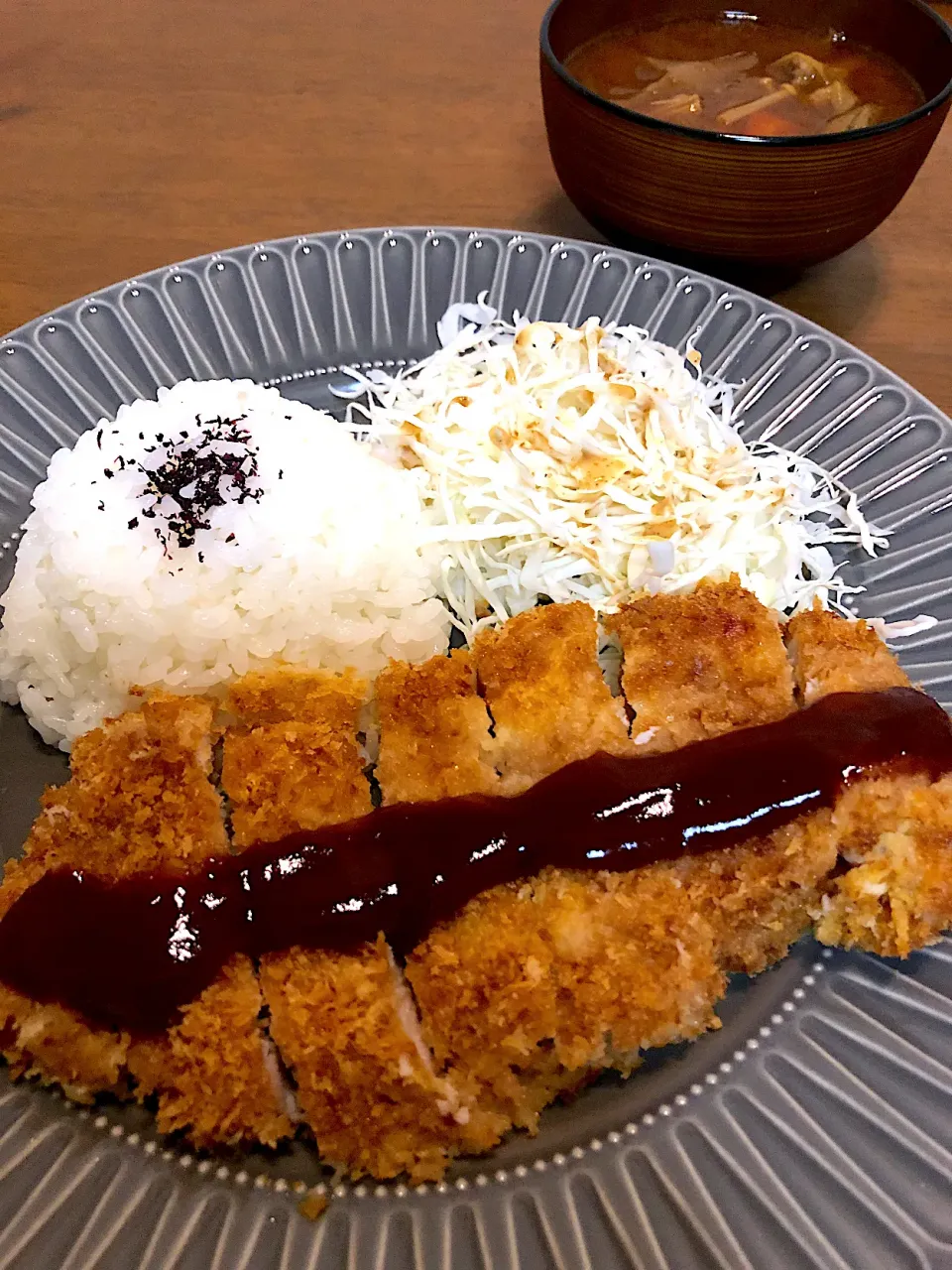 ワンプレートご飯　トンカツ　豚汁|ｙａｋｋｏさん