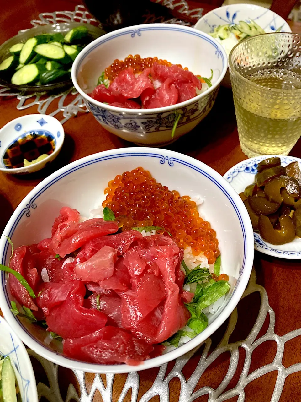 マグロ中落ちといくら丼|みるくさん