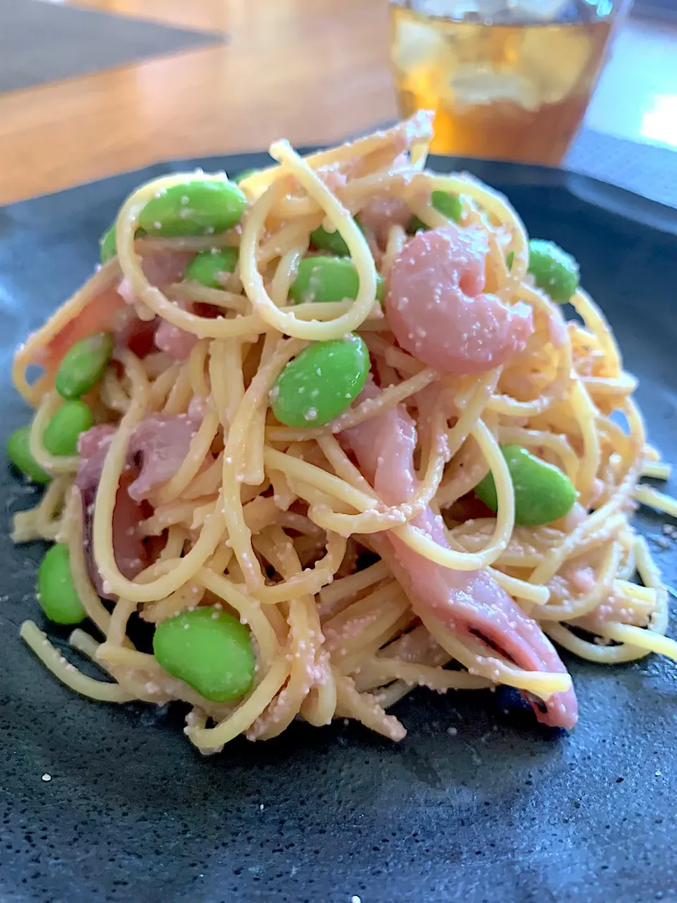 Snapdishの料理写真:イカと枝豆のたらこパスタ|いちごさん