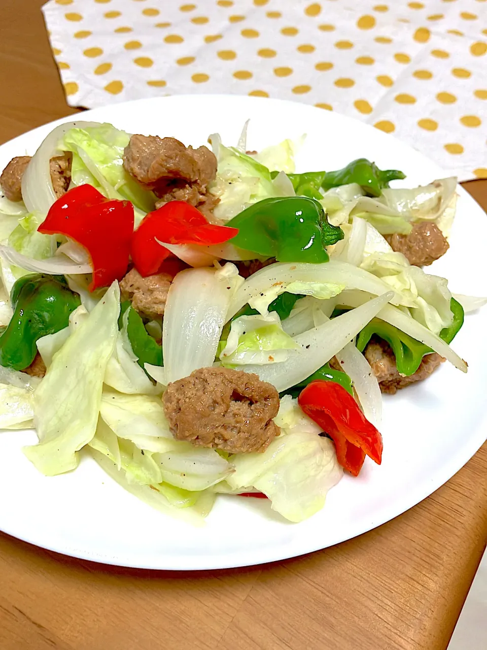 大豆ミートで野菜炒め|ぽっぽさん