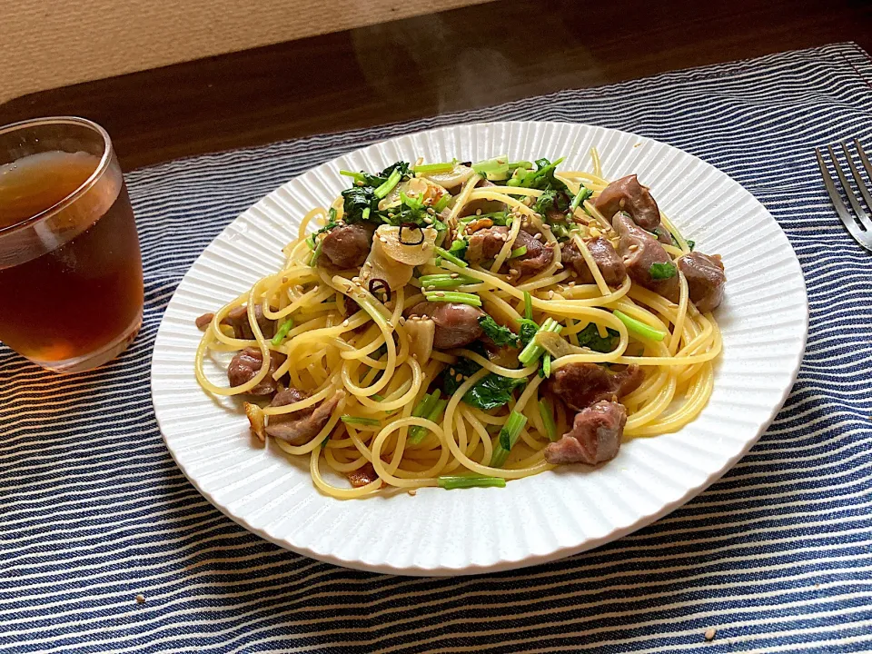 砂肝パスタ🍝🍝🍝|ゴンさん