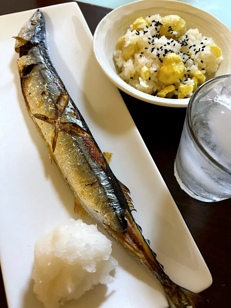 秋の味覚　さんまと栗おこわ|あささん