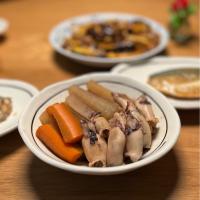 10/1の夕食　イカと大根の煮物
