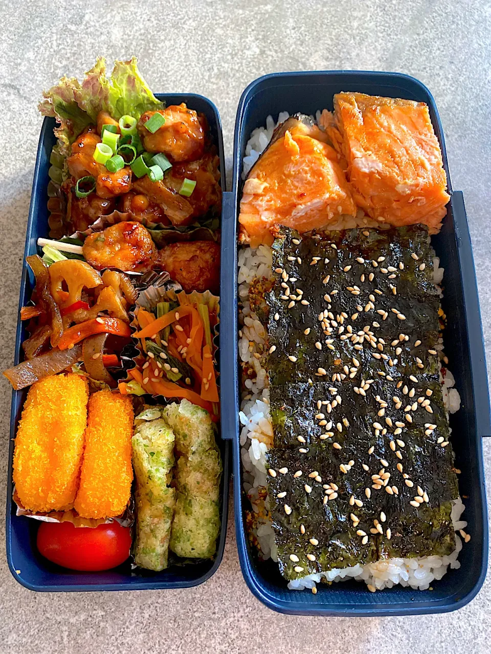 今日のお弁当🍱海苔＆鮭弁当|Chikaーーさん