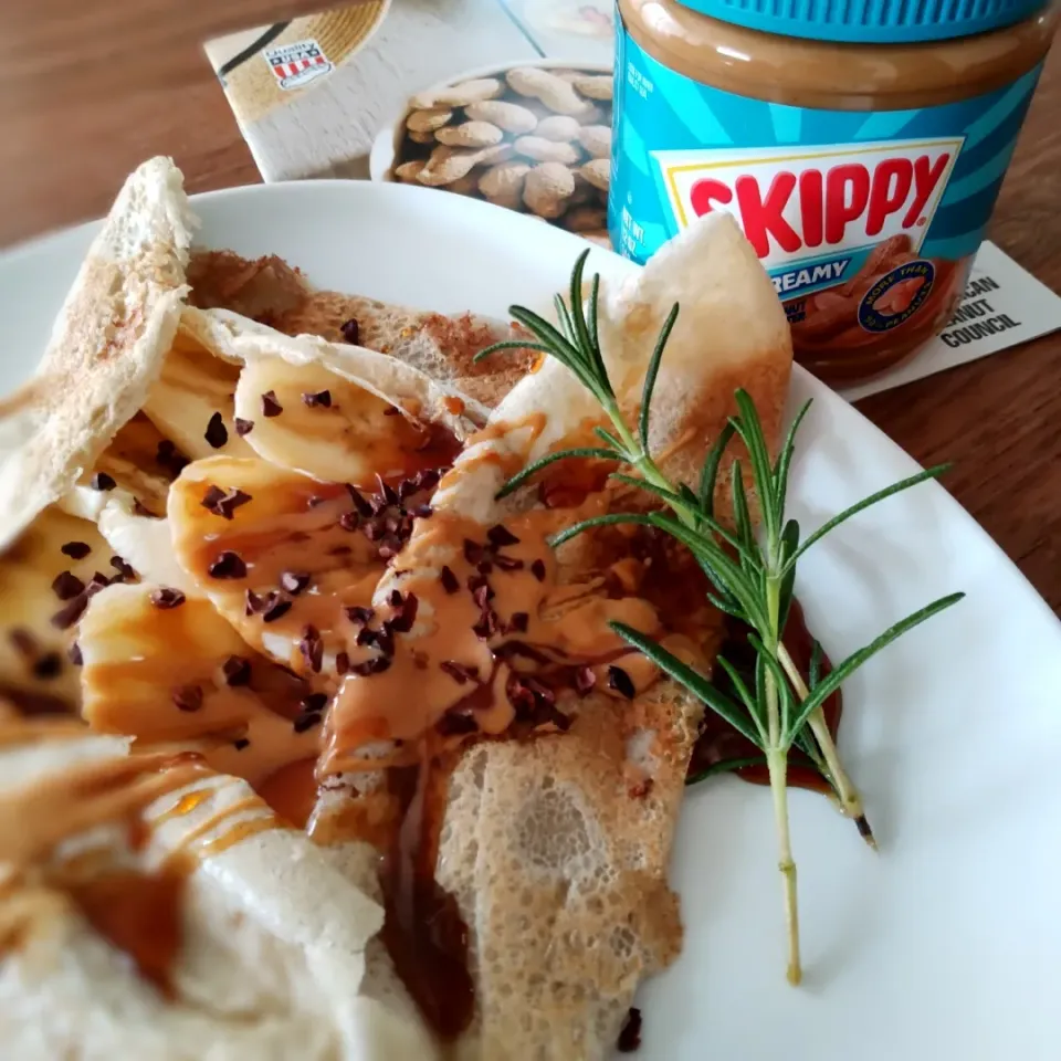 SKIPPY ピーナッツバターとバナナのそば粉クレープ|いりごまさん