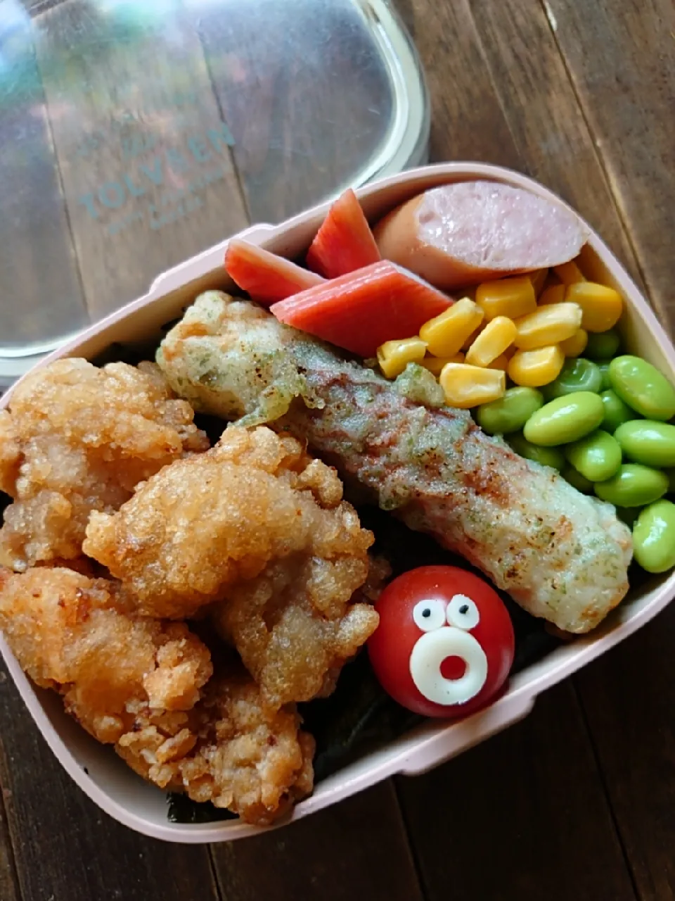 Snapdishの料理写真:漢の…次女用🍱唐揚げメインの海苔弁当|ᵏᵒᵘさん