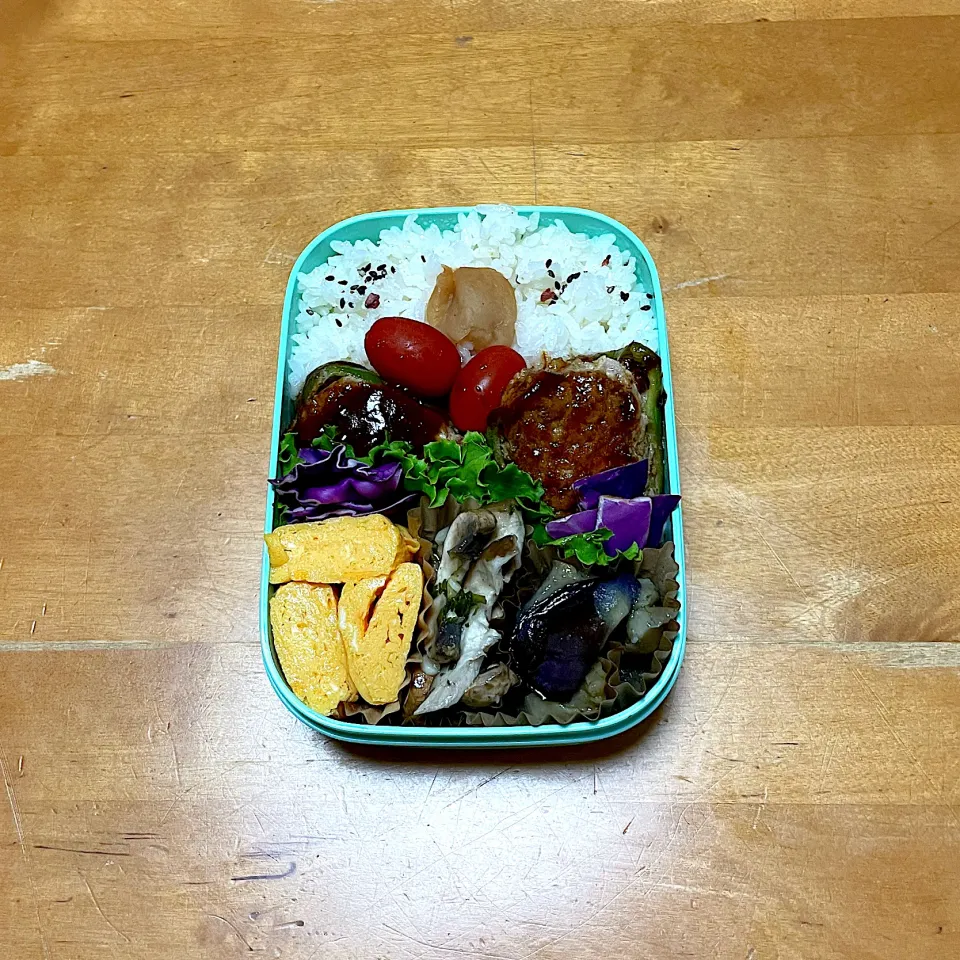 Snapdishの料理写真:ピーマン肉詰め弁当|sachi ＊さん