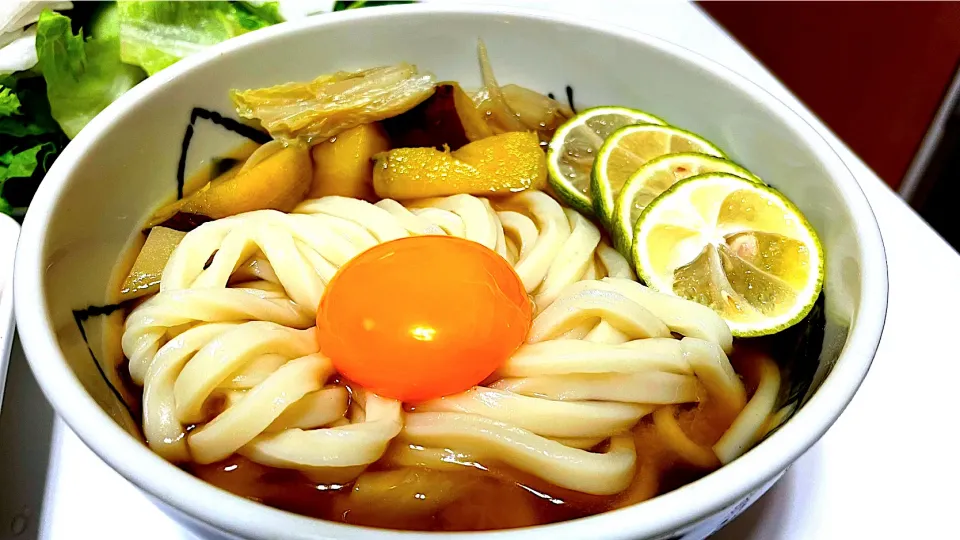 さつまいもと玉葱の味噌仕立てかけうどん|マニラ男さん