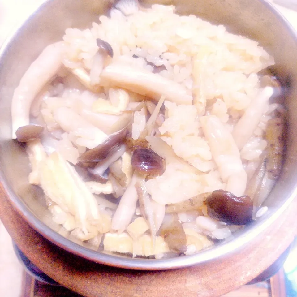 キノコ🍄釜飯

しめじ
ゴボウ
薄揚げ|ごますりさん