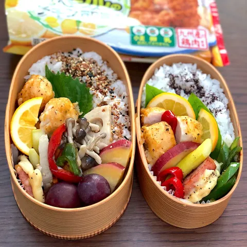 「レモンとバジルのチキン香り揚げ」を使ってみたSnapdishの料理・レシピ写真:今日の大人弁当♪レモンバジルから揚げ、季節の野菜たっぷり弁当