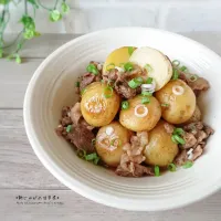 新じゃがと牛肉の甘辛煮