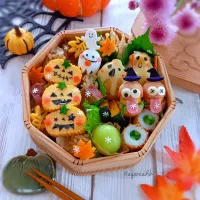 さつまいもご飯に
ジャックオランタン🎃卵焼きのっけで
ハロウィン弁当👻🍭