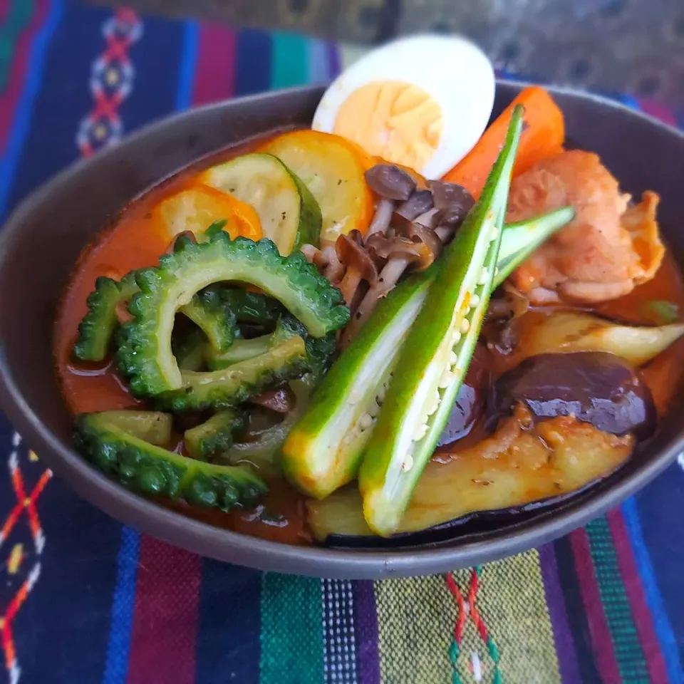 野菜もりもり過ぎたスープカレー( ˙▿˙　)|まぁさん