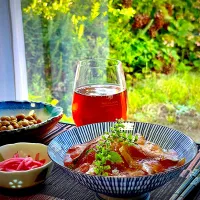 Snapdishの料理写真:『カンパチのユッケ丼』✨✨✨『雪若丸』第二弾！😋|イチロッタさん