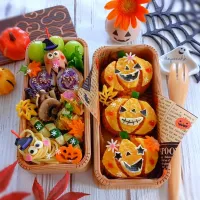 Snapdishの料理写真:🎃👻🍭ジャックオランタンの
包まないオムライス
オムすびでハロウィン弁当🎃