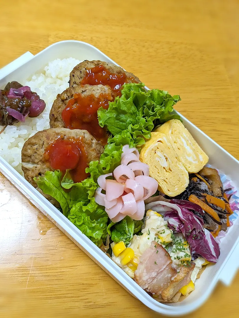 ハンバーグ弁当|きなこもちさん