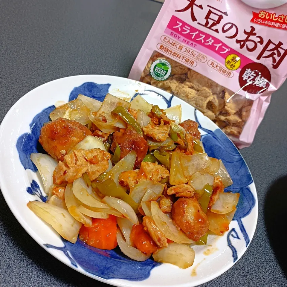 レトルト酢豚に追加☆大豆のお肉スライス乾燥タイプ|jun(・x・)さん