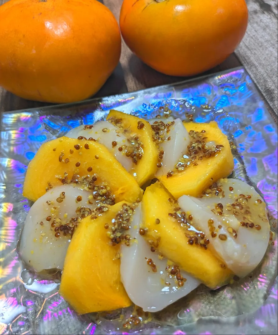 柿と帆立ッチョ|ひとみんΨ(*´∀｀)Ψさん