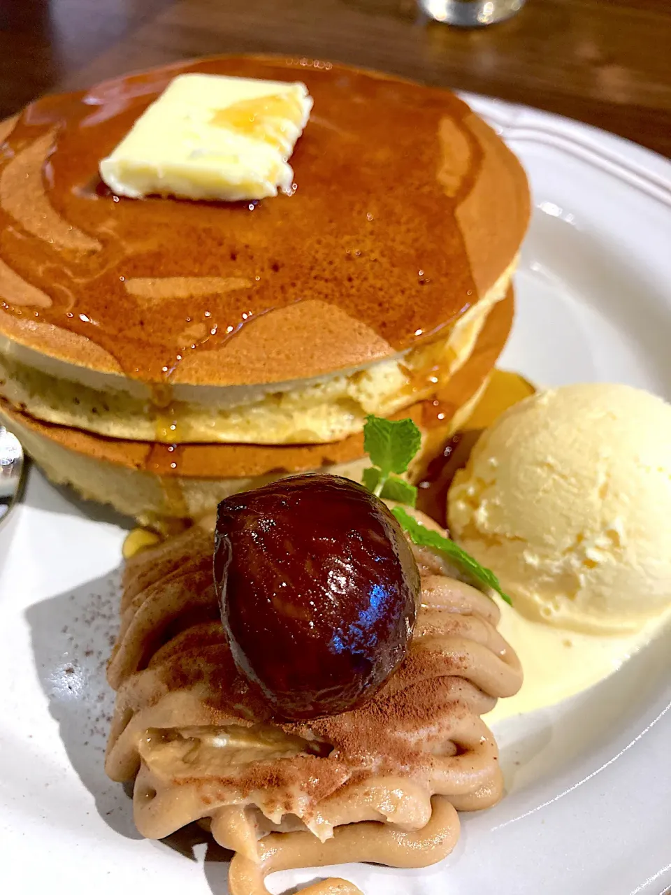 珈琲館のモンブランホットケーキ。|ツンコロさん