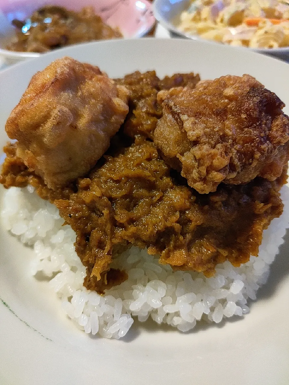 キーマカレーON唐揚げ|hanaichibazatuさん