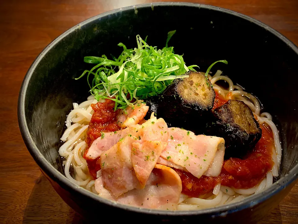 アラビアータ温めん|半田手延べそうめんの店 阿波や壱兆さん