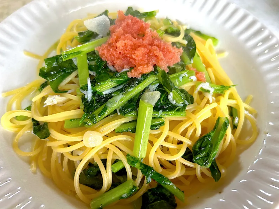 大根の葉と明太子のパスタ|MIN-NELの食卓さん