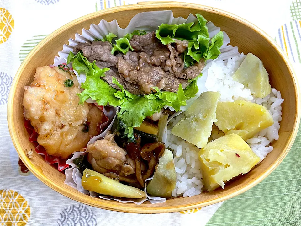 焼肉、焼鳥、がんものさつまいもご飯🍱|なお🅿️さん