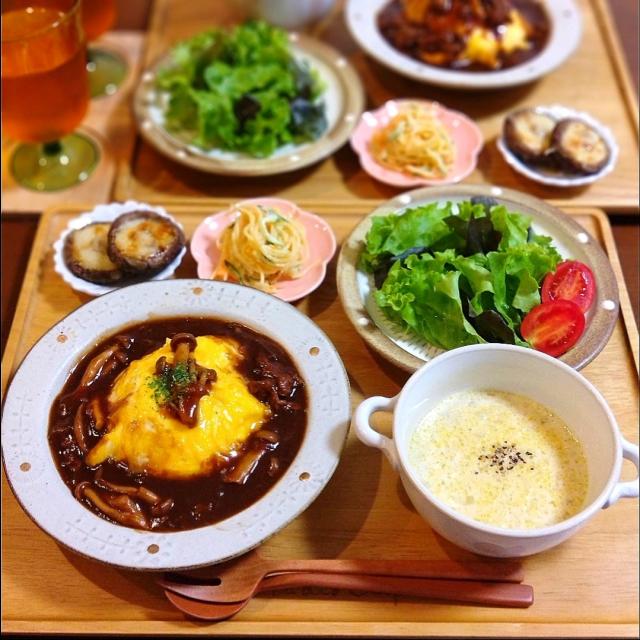 きのこのシチューオムライスの献立/こだしー | Snapdish[スナップ