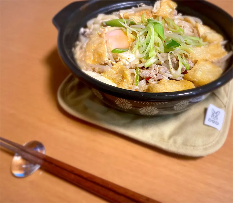 Snapdishの料理写真:韓国風煮込みうどん お一人様用|白子舞茸さん