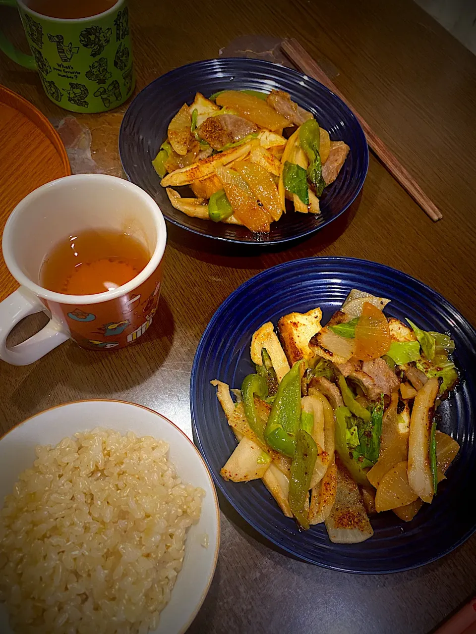 牛肉ときのこ野菜のソテー　玄米ごはん　アールグレイティー|ch＊K*∀o(^^*)♪さん