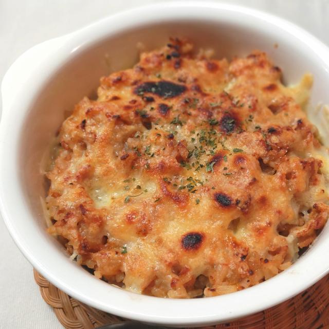 万能味ソースで大豆ミートドリア
