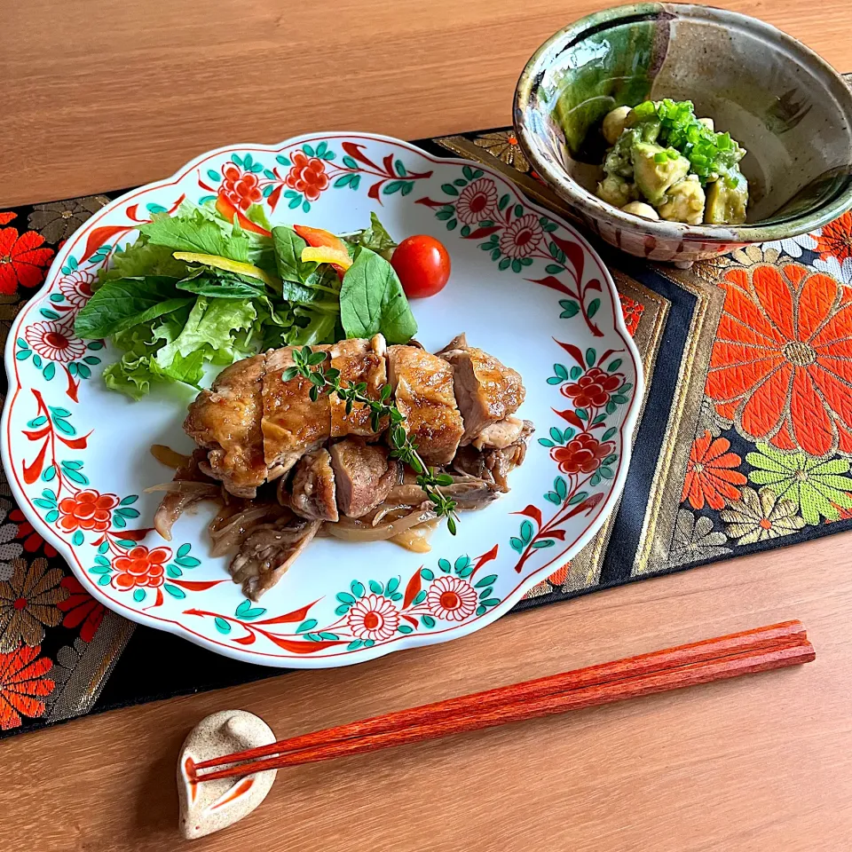 万能味ソースのチキンステーキとマリネ|楽食亭さん