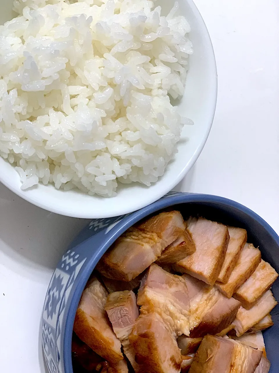 焼き豚とピカピカご飯|卍さん