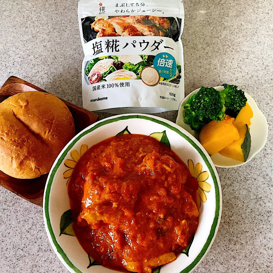 Snapdishの料理写真:塩麹パウダーを使ったバターチキンカレー|ままみさん