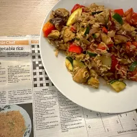 Snapdishの料理写真:Spicy vegetable rice (Morning Star Commie Chef recipe)|Nick Hiderさん