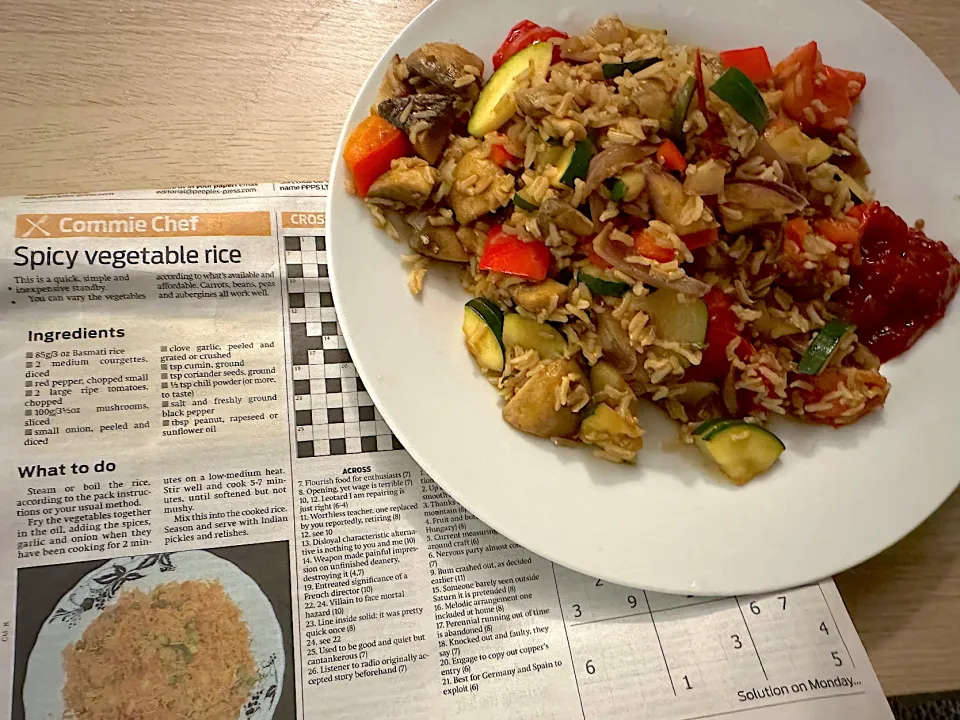 Spicy vegetable rice (Morning Star Commie Chef recipe)|Nick Hiderさん