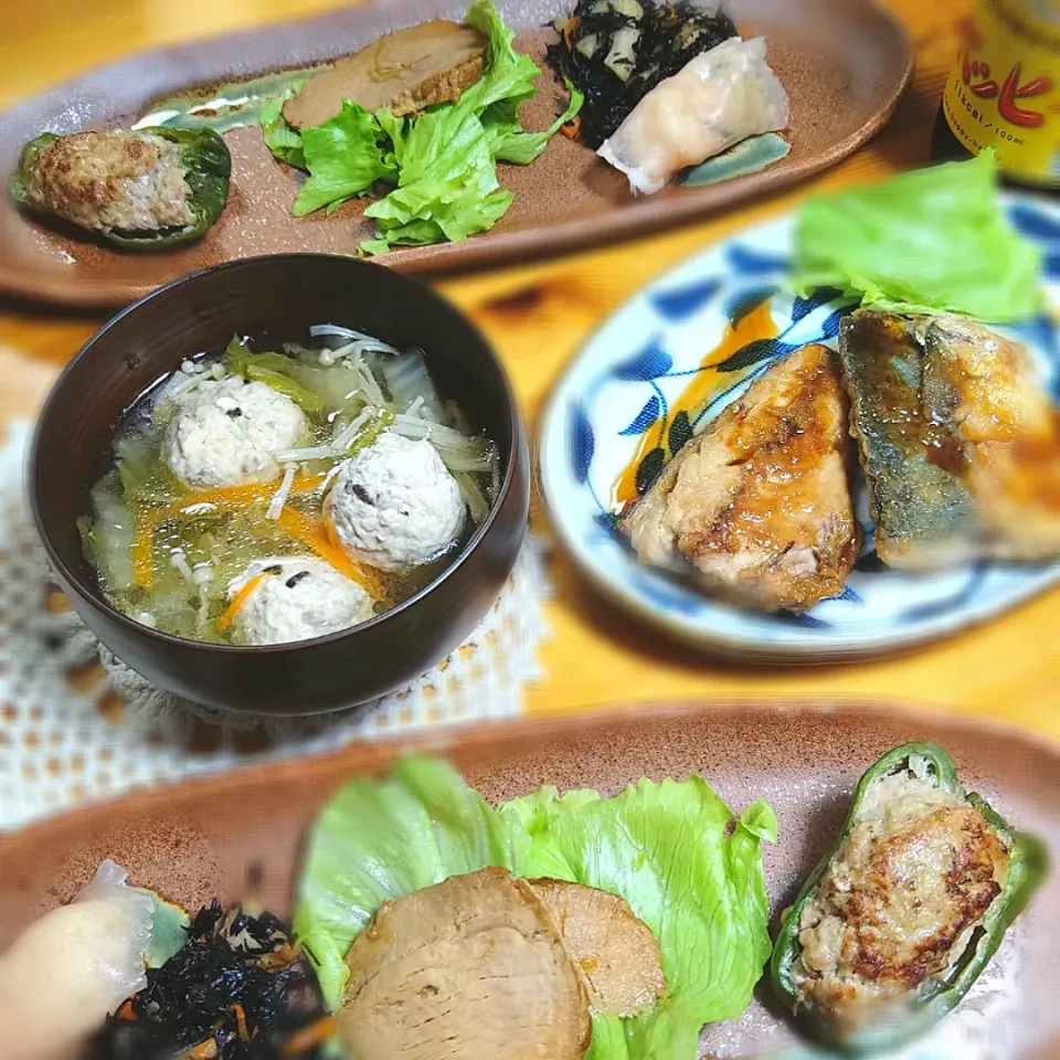 日々の残り物＋鶏団子スープの
アルモンデ夕飯〜
〜手抜きとも言う(^_^;)〜|とまと🍅さん