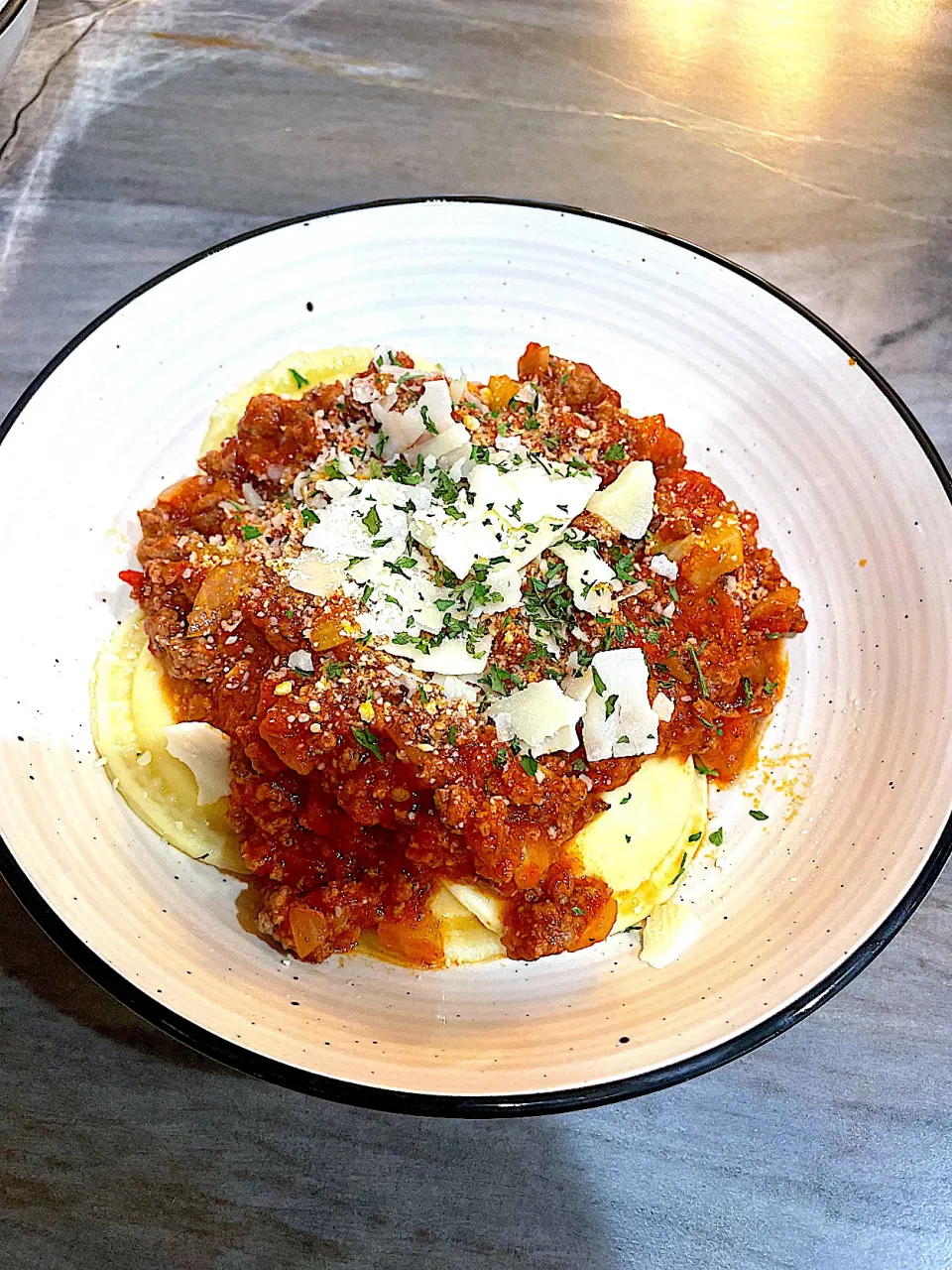 Ricotta Ravioli with Bolognese Sauce|kateさん