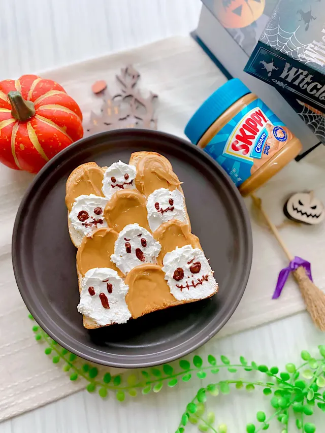 Snapdishの料理・レシピ写真:Halloweenウェーブトースト🍞｜ゆる〜くハロウィン始めてます〜☆