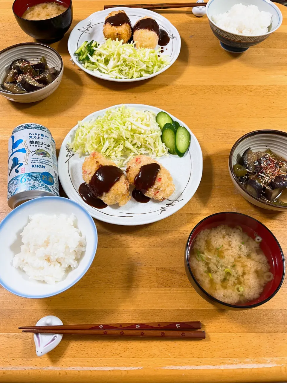 Snapdishの料理写真:夕飯🎵カニクリームコロッケ|kiyominさん