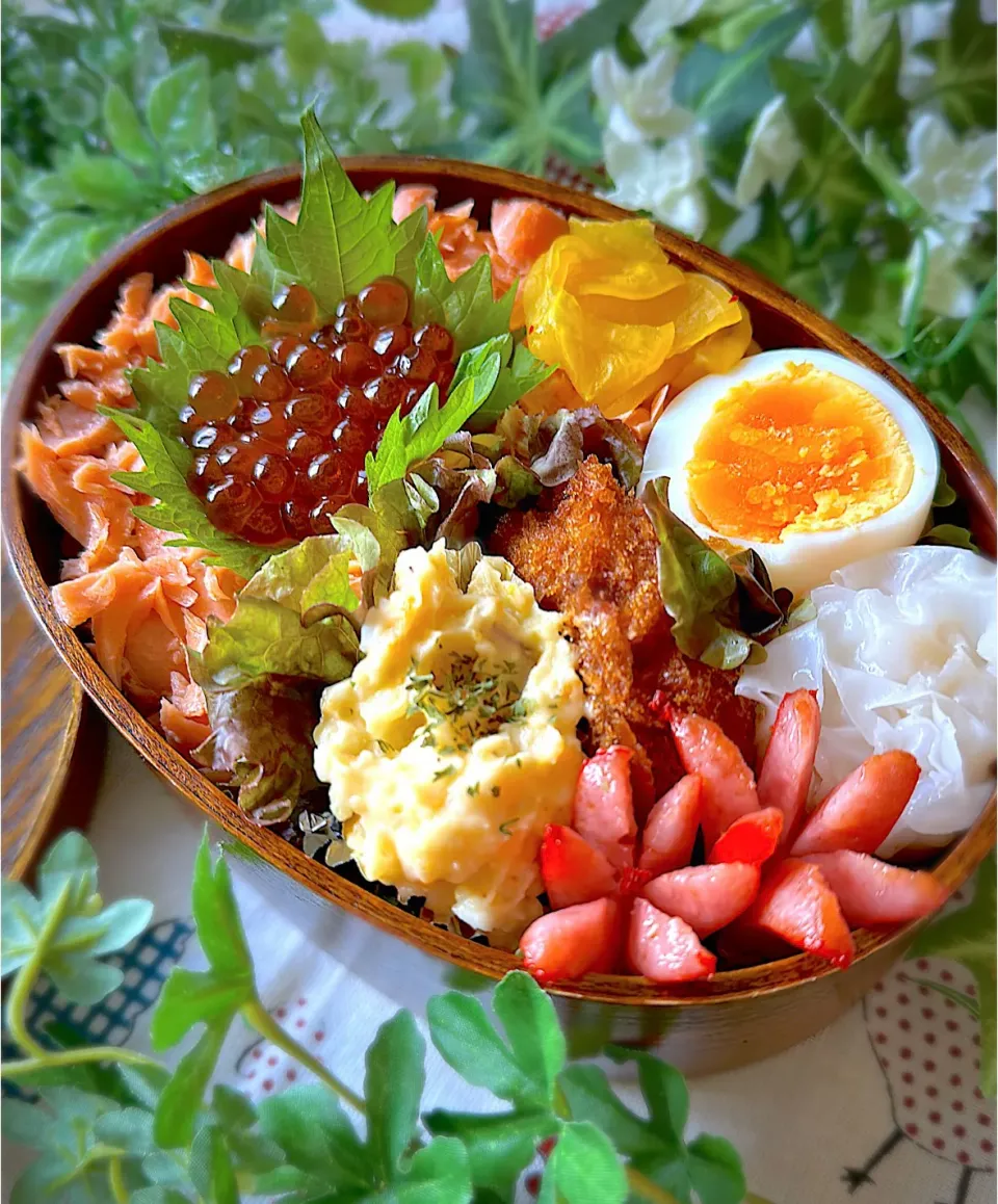 Snapdishの料理写真:鮭いくらご飯でお弁当🍱|みゆきさん