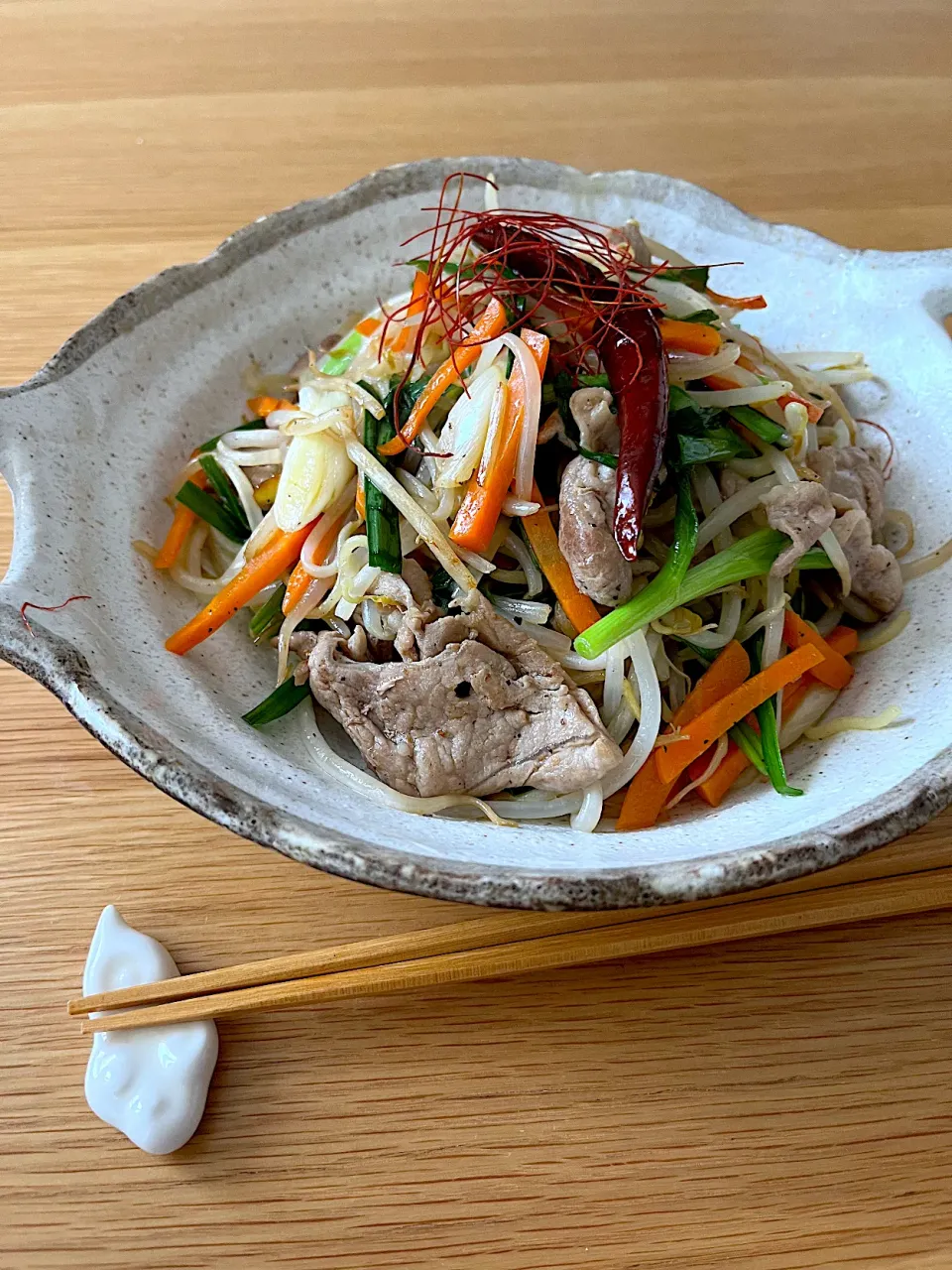 Snapdishの料理写真:今日のお昼ごはん~野菜たっぷり塩焼きそば~|ゆかｕさん